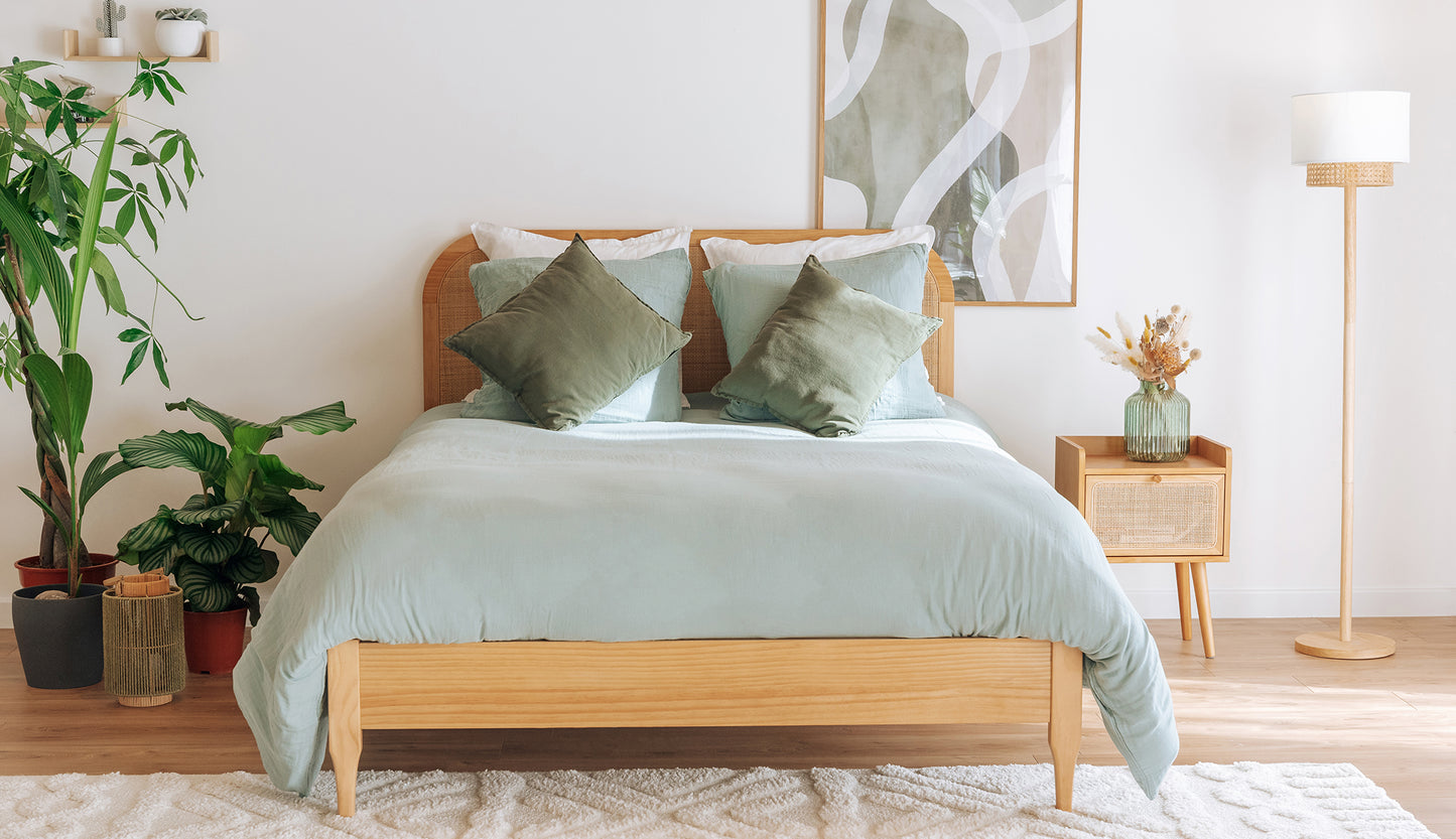 Kopfteil aus geflochtenem Rattan