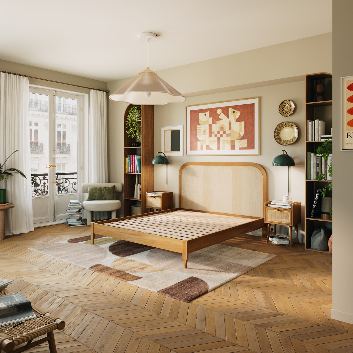 Kopfteil aus geflochtenem Rattan