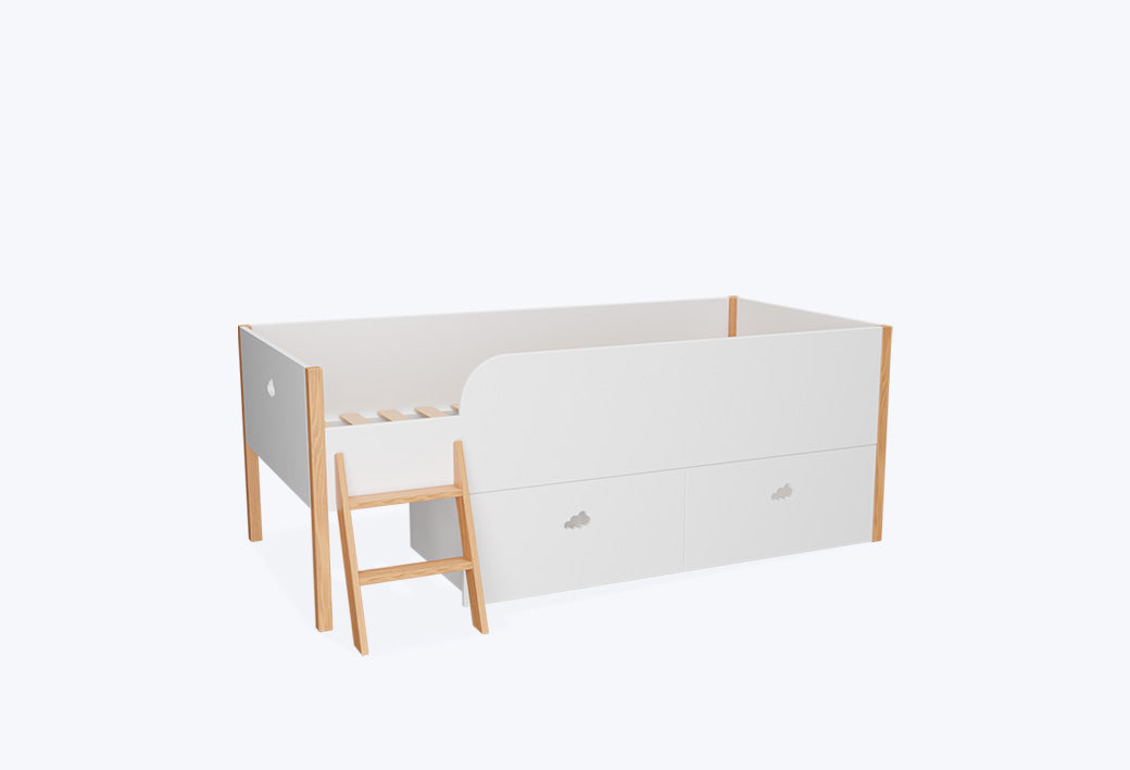 Halbhochbett mit stauraum Wolke