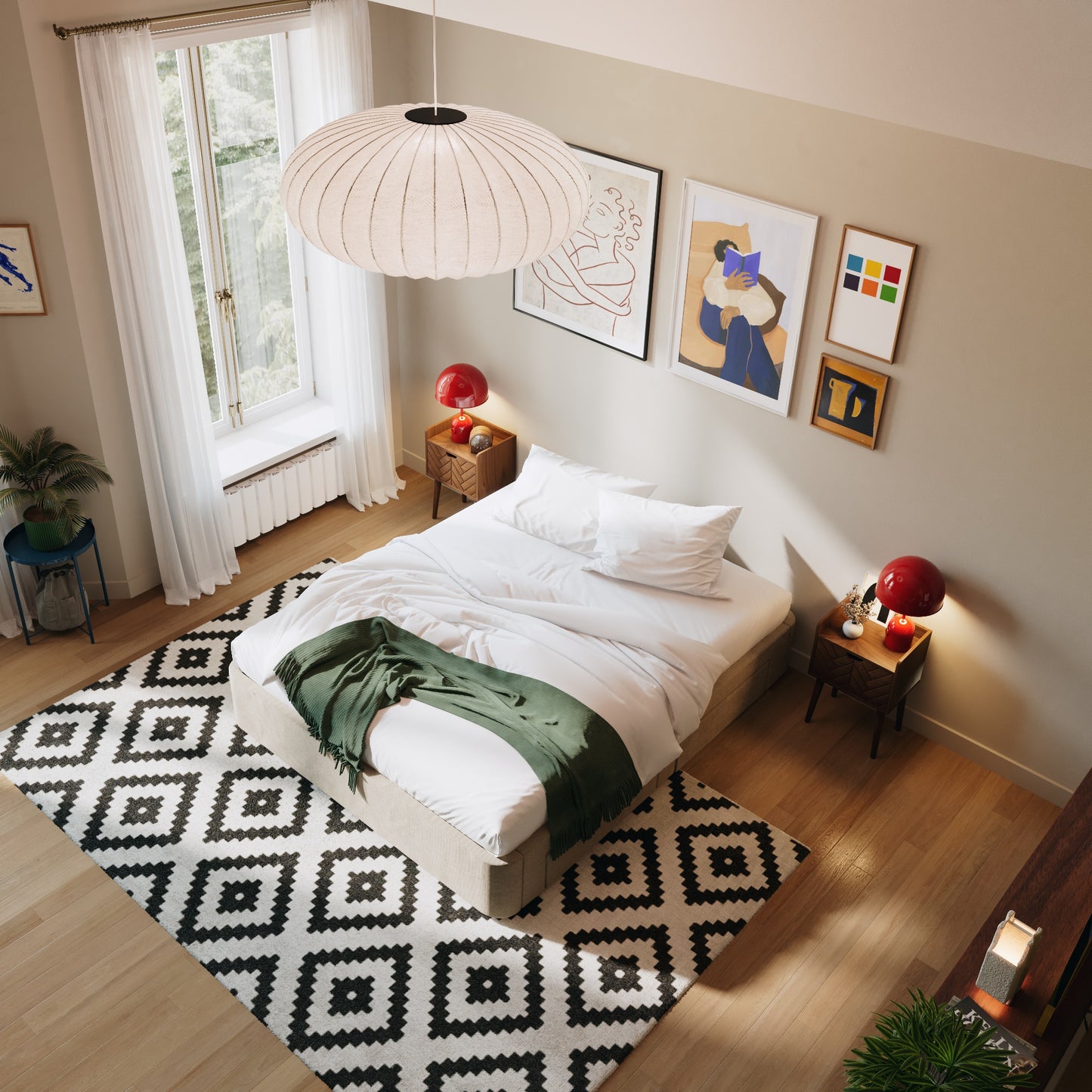 4 Schubladen an den Seiten