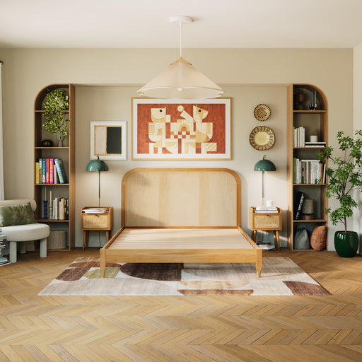 Kopfteil aus geflochtenem Rattan