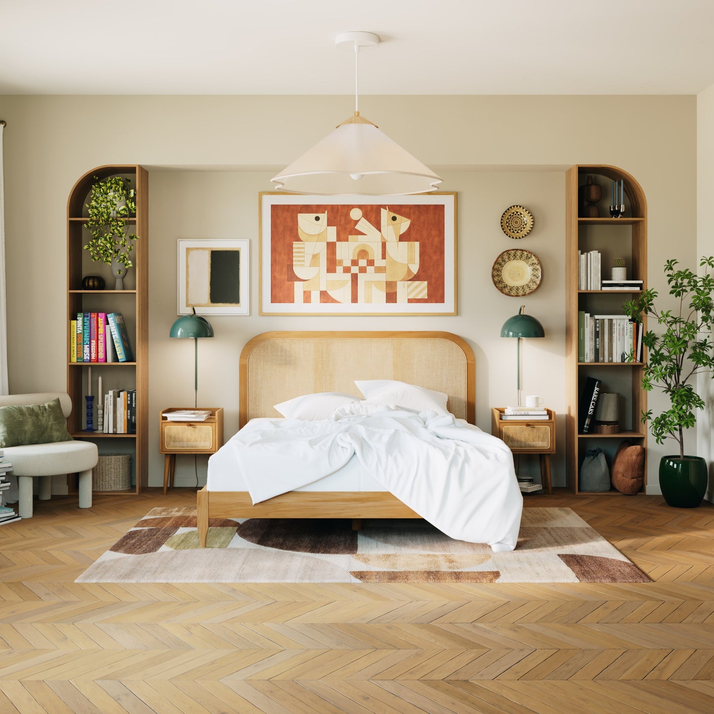 Kopfteil aus geflochtenem Rattan