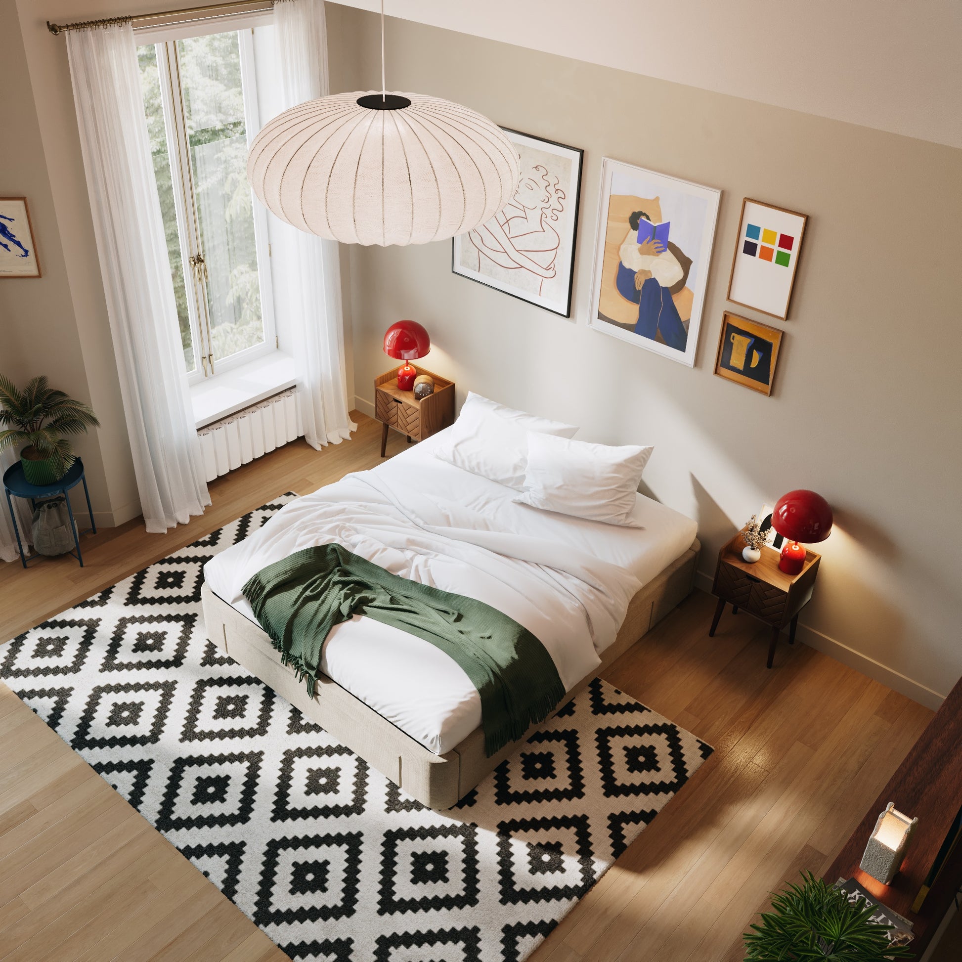 2 Schubladen an den Seiten + 1 große Schublade vorne