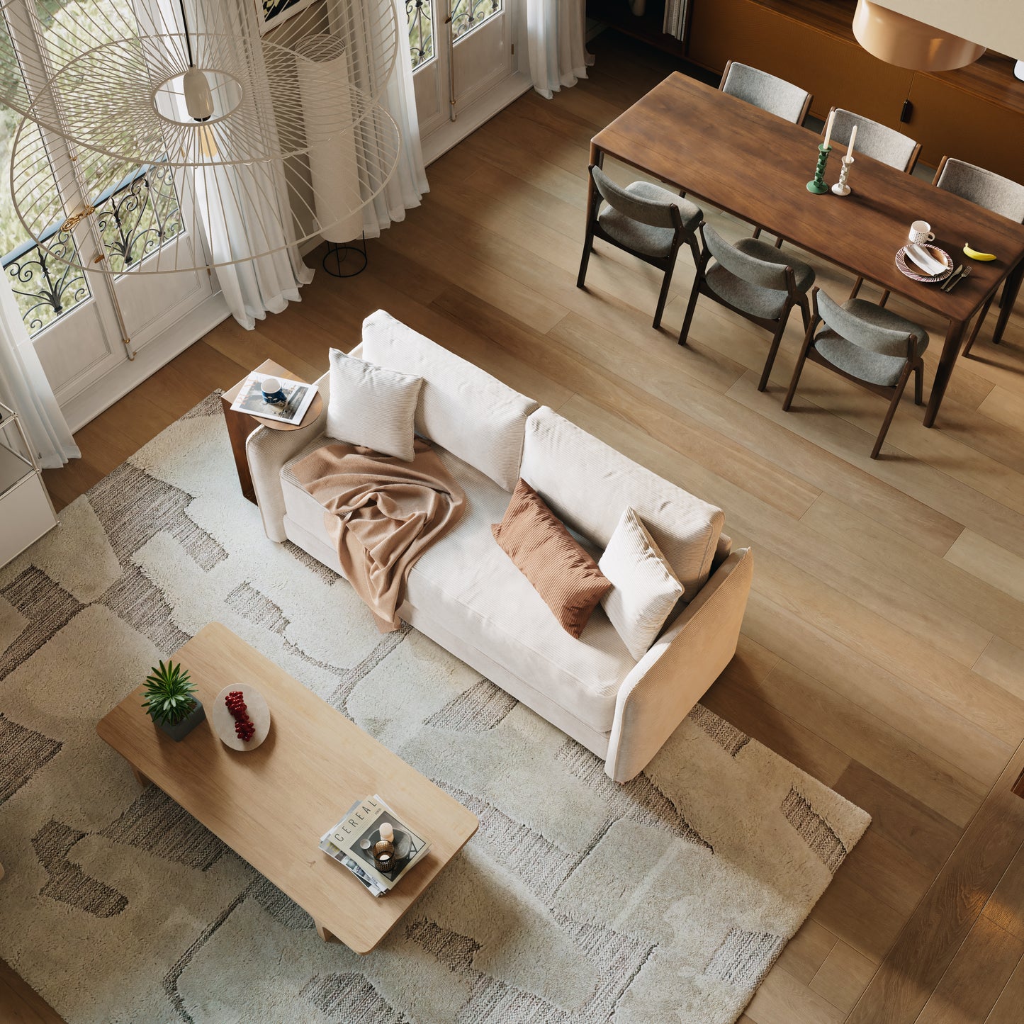 Creme gerippt,Schmal