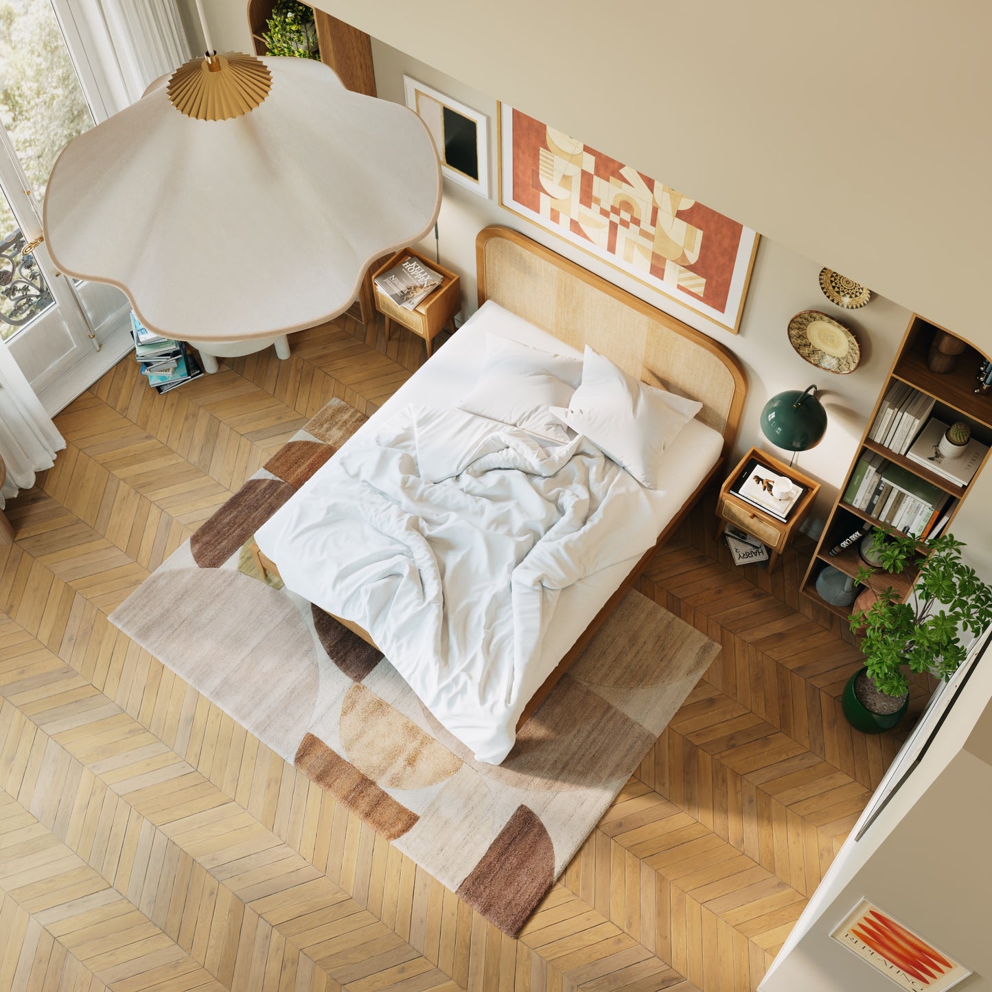 Kopfteil aus geflochtenem Rattan