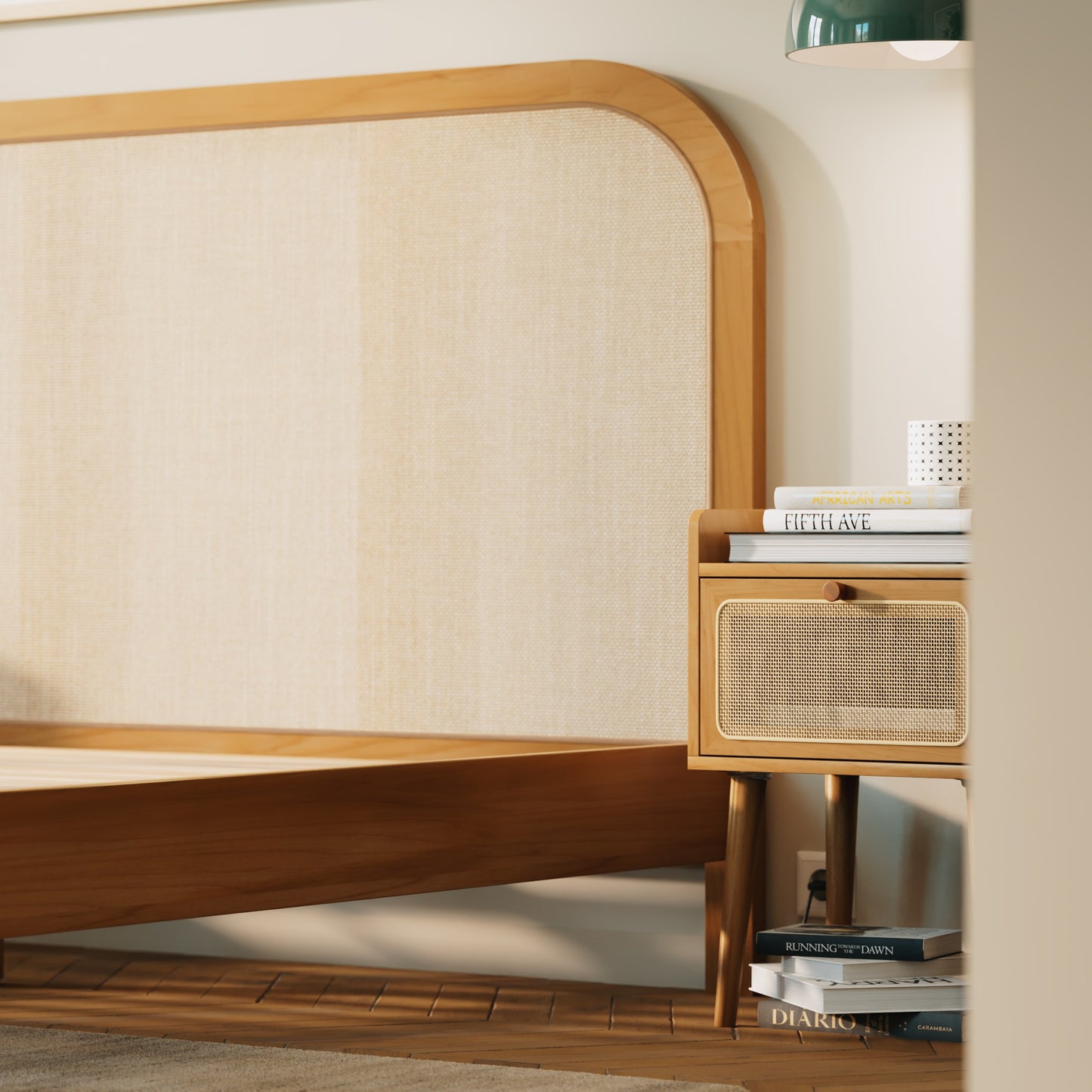 Kopfteil aus geflochtenem Rattan