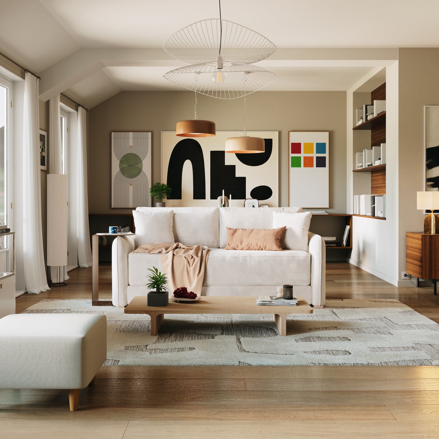 Creme gerippt,Schmal