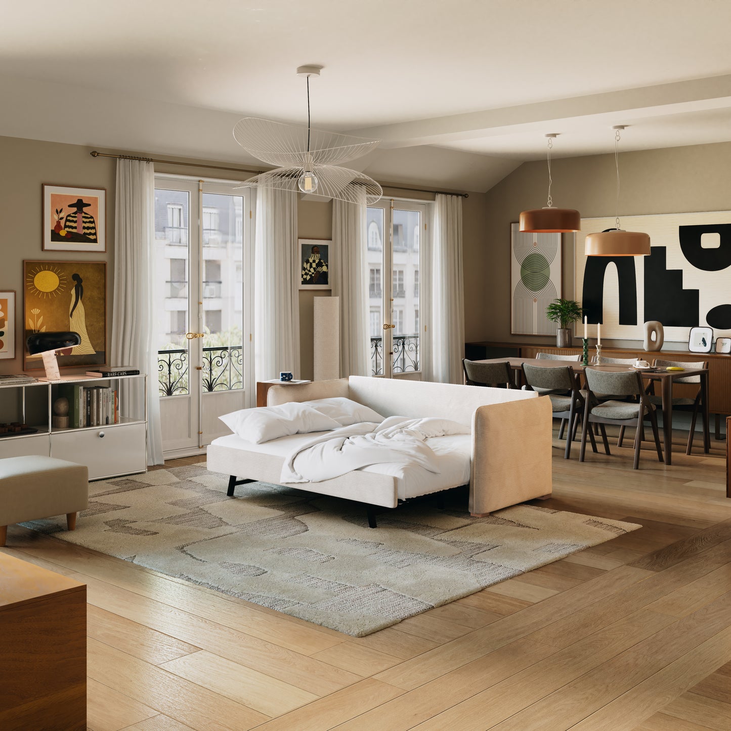 Creme gerippt,Schmal